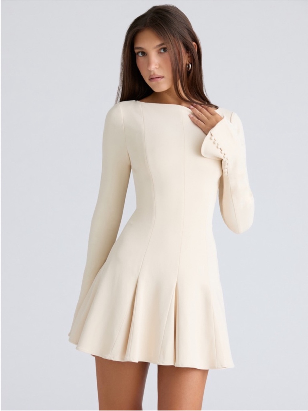 House of CB Francesca Cream Long Sleeve Dress size XS NWOT - Picture 15 of 16